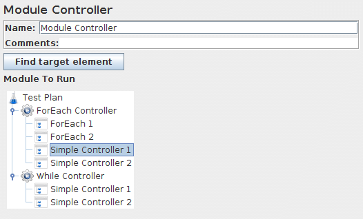 Screenshot für das Control-Panel des Modul-Controllers