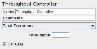 Screenshot für das Control-Panel des Throughput Controllers